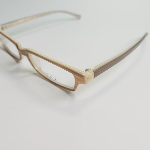 O&X New York OP-41 eyeglasses beige brown rectangular full frame 53-17 140 C7 - Picture 4 of 11
